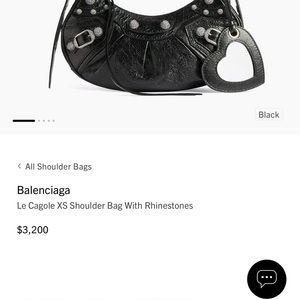Authentic Balenciaga Le Cagole XS Shoulder Bag With Rhinestones